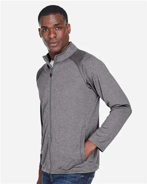 Devon & Jones Dg420 Men's Stretch Tech-shellÂ® Compass Full-zip Jacket - Dark Grey Heather