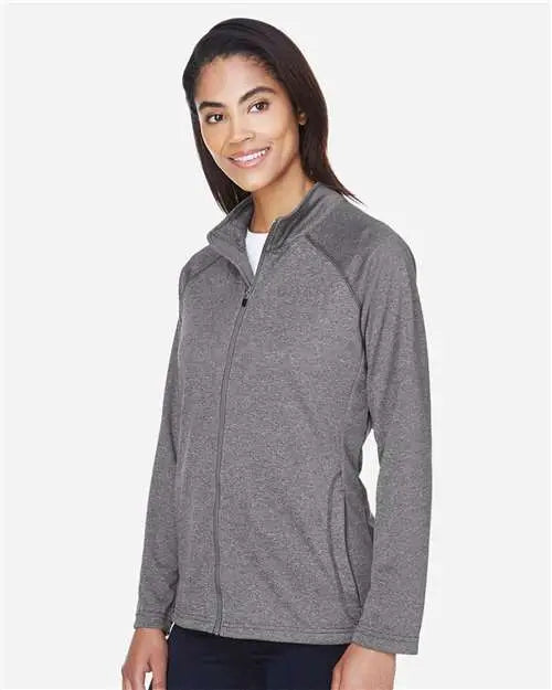 Devon & Jones Dg420w Women’s Stretch Tech-shellâ Compass Full-zip Jacket - Dark Grey Heather