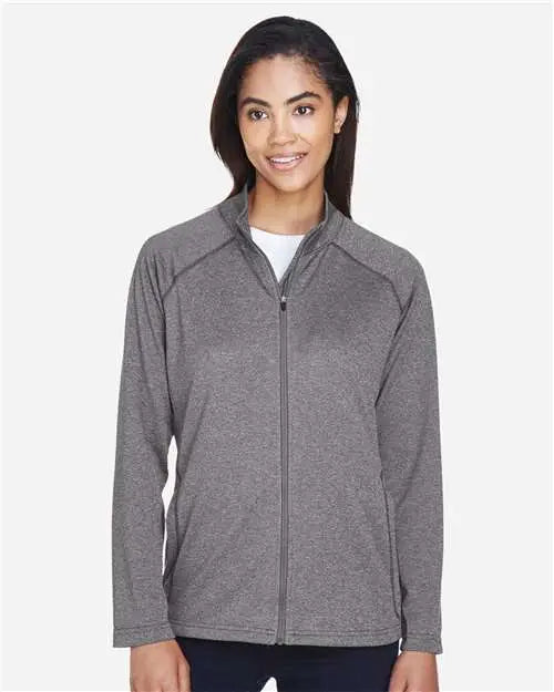 Devon & Jones Dg420w Women’s Stretch Tech-shellâ Compass Full-zip Jacket - Dark Grey Heather