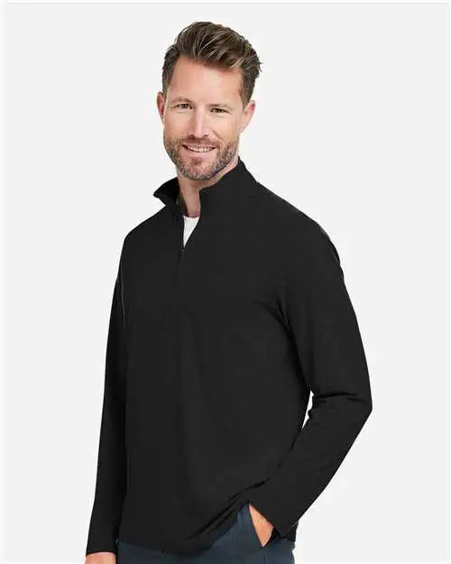 Devon & Jones Dg425 Men’s Raleigh Stretch Quarter-zip Pullover - Black