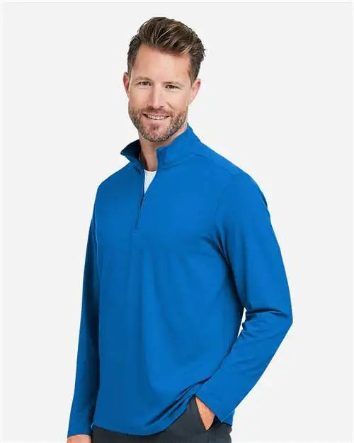 Devon & Jones Dg425 Men’s Raleigh Stretch Quarter-zip Pullover - French Blue