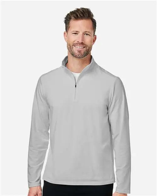 Devon & Jones Dg425 Men's Raleigh Stretch Quarter-zip Pullover - Grey