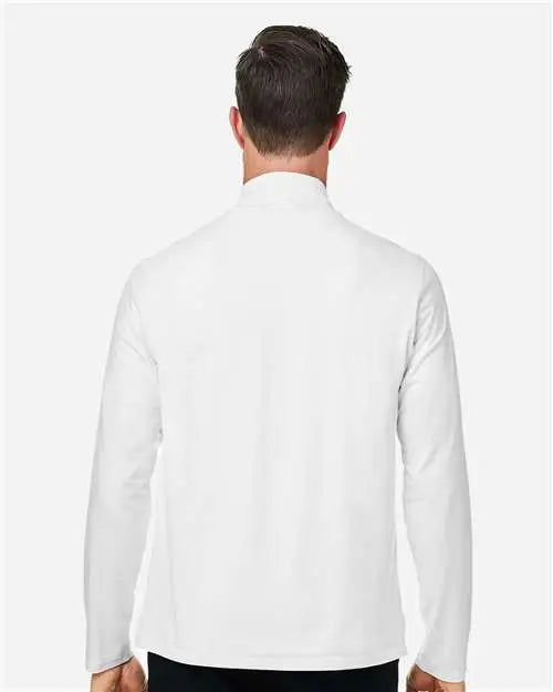 Devon & Jones Dg425 Men's Raleigh Stretch Quarter-zip Pullover - White