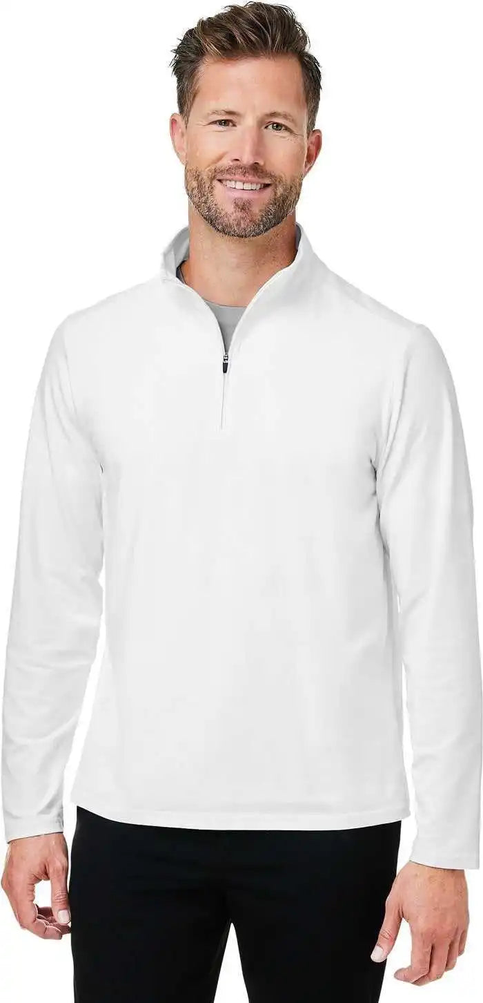 Devon &amp; Jones Dg425 Men’s Raleigh Stretch Quarter-zip - White