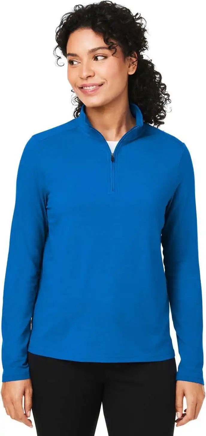 Devon & Jones Dg425w Ladies’ Raleigh Stretch Quarter-zip - French Blue