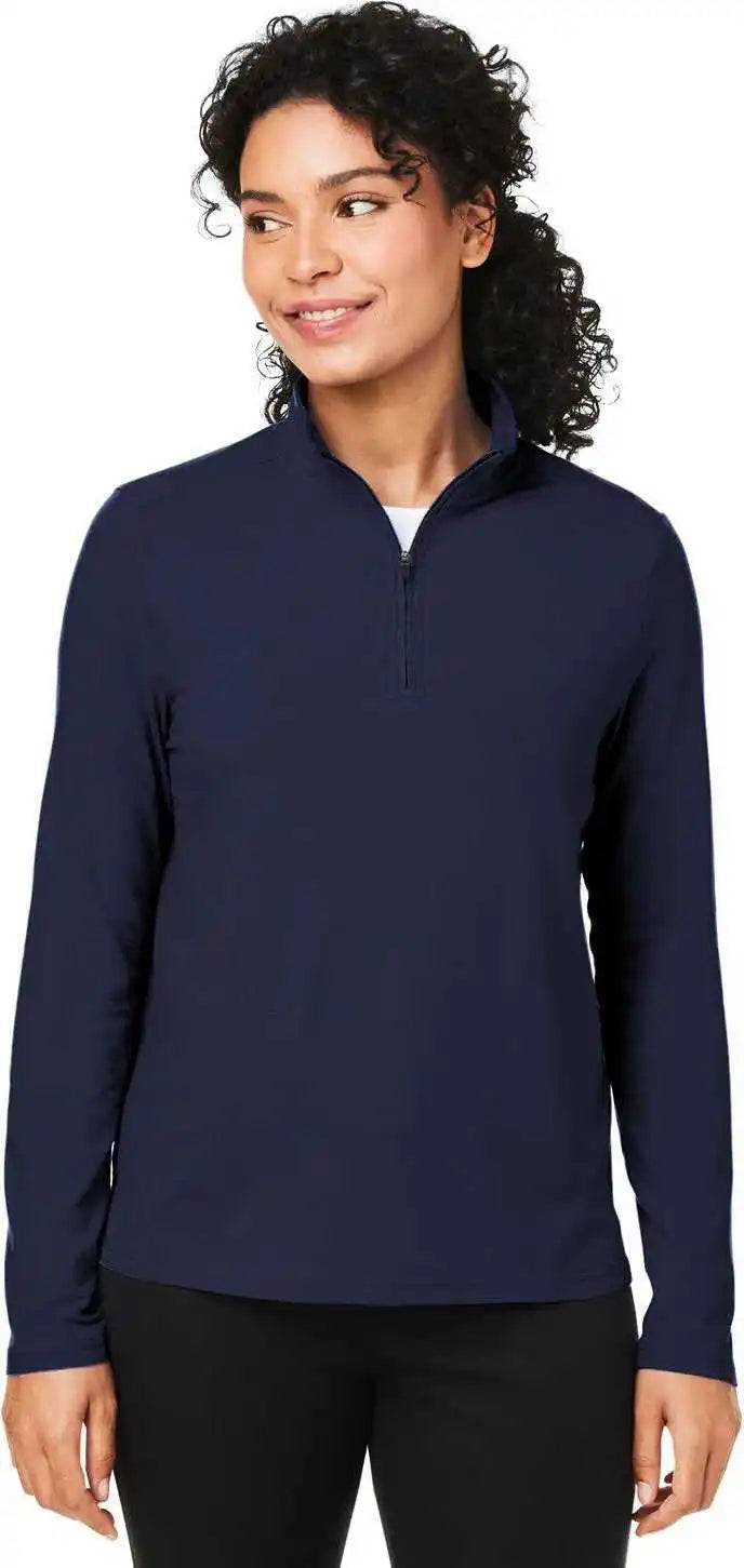 Devon & Jones Dg425w Ladies’ Raleigh Stretch Quarter-zip - Navy