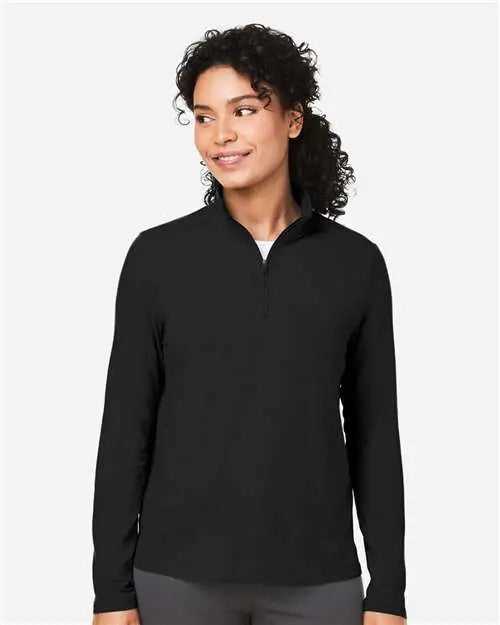 Devon & Jones Dg425w Women's Raleigh Stretch Quarter-zip Pullover - Black