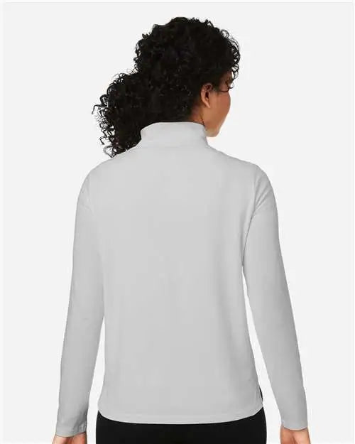 Devon & Jones Dg425w Women’s Raleigh Stretch Quarter-zip Pullover - Grey