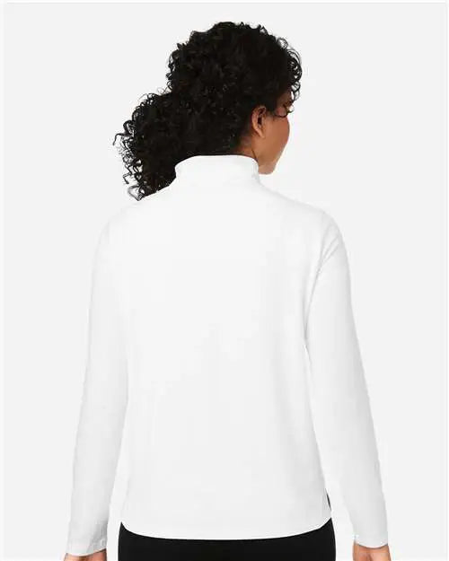 Devon & Jones Dg425w Women's Raleigh Stretch Quarter-zip Pullover - White