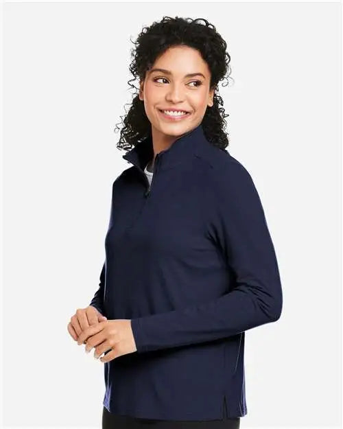 Devon & Jones Dg425w Women’s Raleigh Stretch Quarter-zip Pullover - Navy