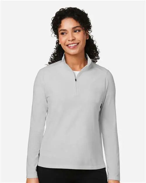 Devon & Jones Dg425w Women’s Raleigh Stretch Quarter-zip Pullover - Grey