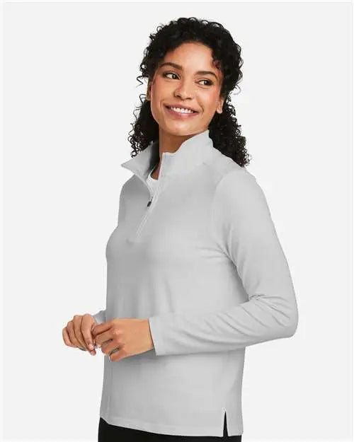 Devon & Jones Dg425w Women’s Raleigh Stretch Quarter-zip Pullover - Grey
