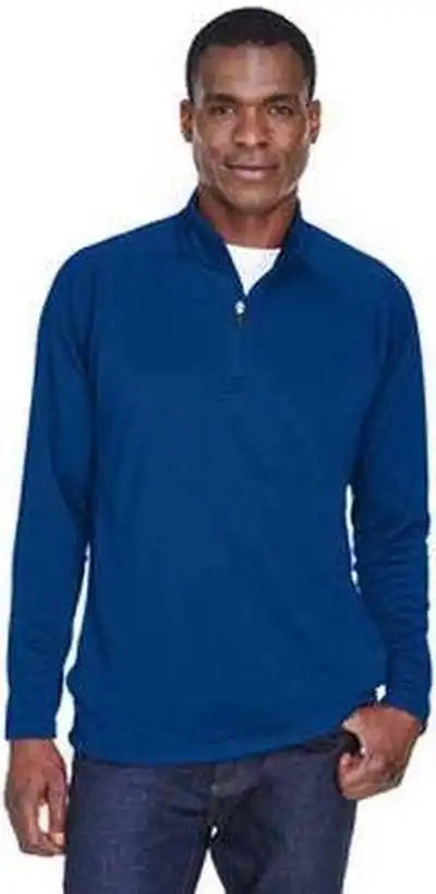 Devon &amp; Jones Dg440 Men’s Stretch Tech-shell Compass Quarter-zip - True Royal