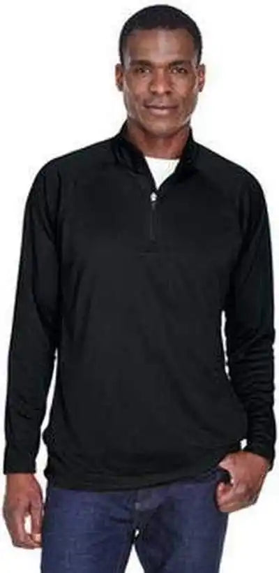 Devon & Jones Dg440 Men’s Stretch Tech-shell Compass Quarter-zip - Black
