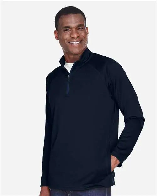 Devon & Jones Dg440 Men's Stretch Tech-shellÂ® Compass Quarter-zip Pullover - Navy