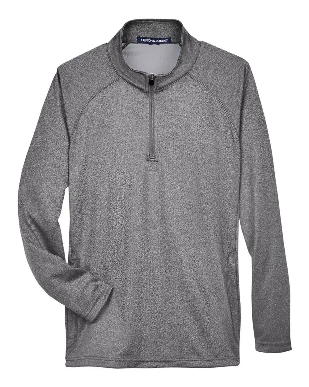 Devon & Jones Dg440 Men’s Stretch Tech-shellâ Compass Quarter-zip Pullover - Dark Grey Heather