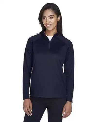 Devon & Jones Dg440w Ladies’ Stretch Tech-shell Compass Quarter-zip - Navy