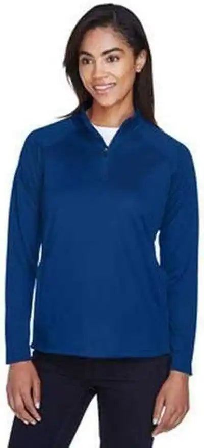 Devon &amp; Jones Dg440w Ladies’ Stretch Tech-shell Compass Quarter-zip - True Royal