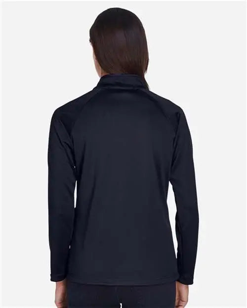 Devon & Jones Dg440w Women’s Stretch Tech-shellâ Compass Quarter-zip Pullover - Navy
