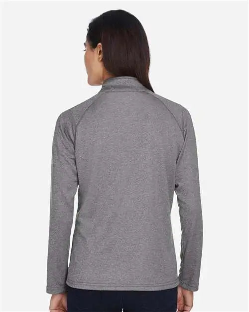 Devon & Jones Dg440w Women’s Stretch Tech-shellâ Compass Quarter-zip Pullover - Dark Grey Heather