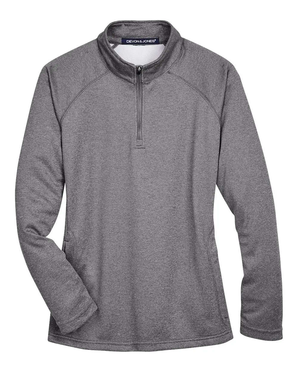 Devon & Jones Dg440w Women’s Stretch Tech-shellâ Compass Quarter-zip Pullover - Dark Grey Heather