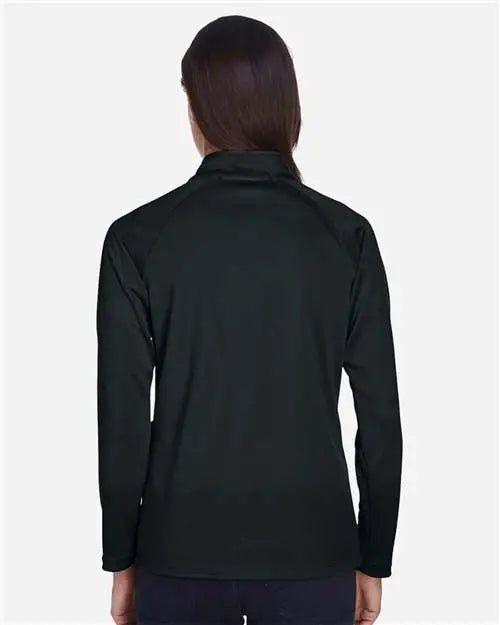 Devon & Jones Dg440w Women’s Stretch Tech-shellâ Compass Quarter-zip Pullover - Black