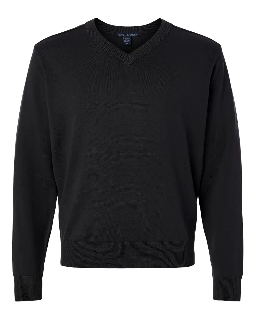 Devon & Jones Dg445 Men’s New Classic V-neck Sweater - Black
