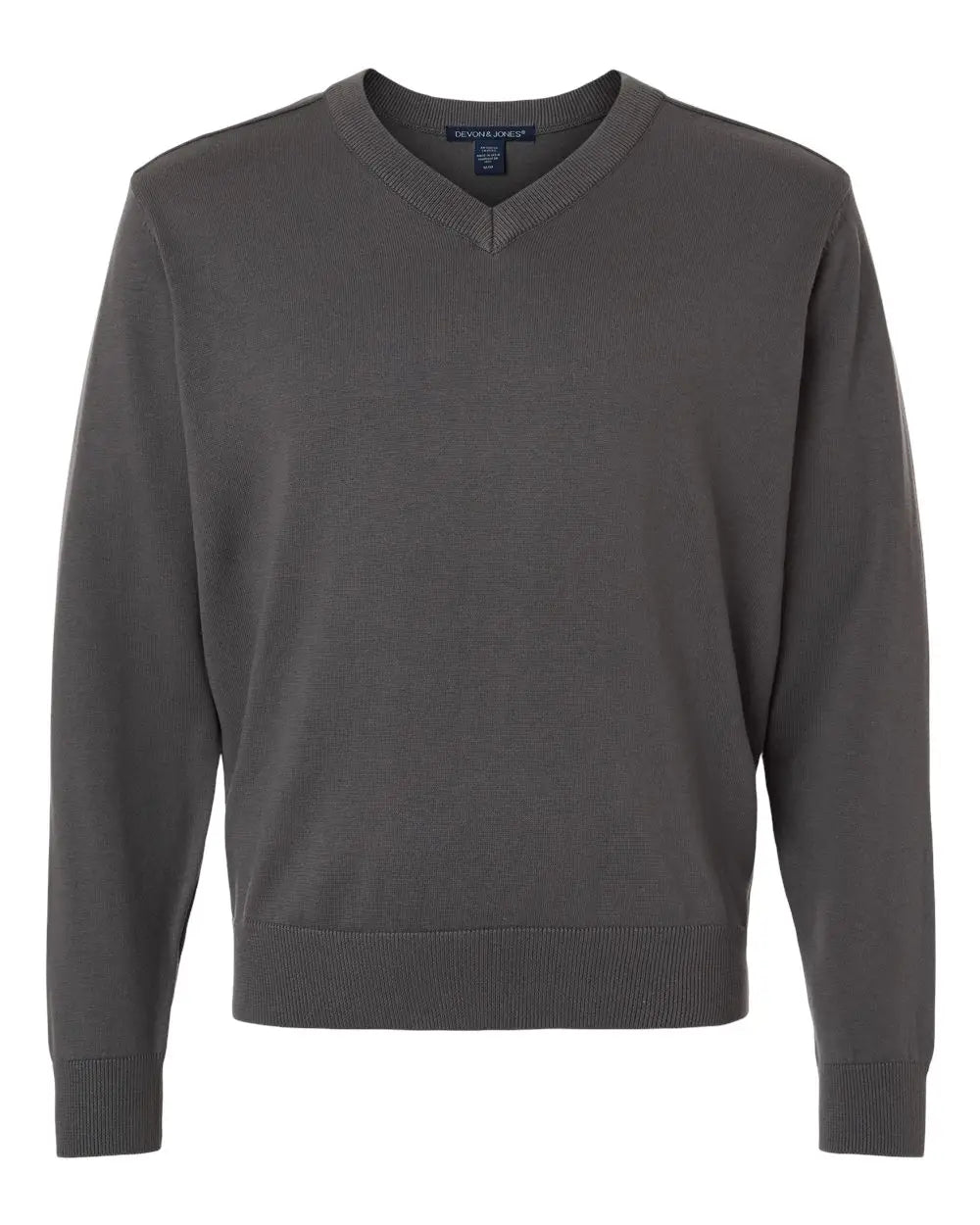 Devon & Jones Dg445 Men’s New Classic V-neck Sweater - Graphite