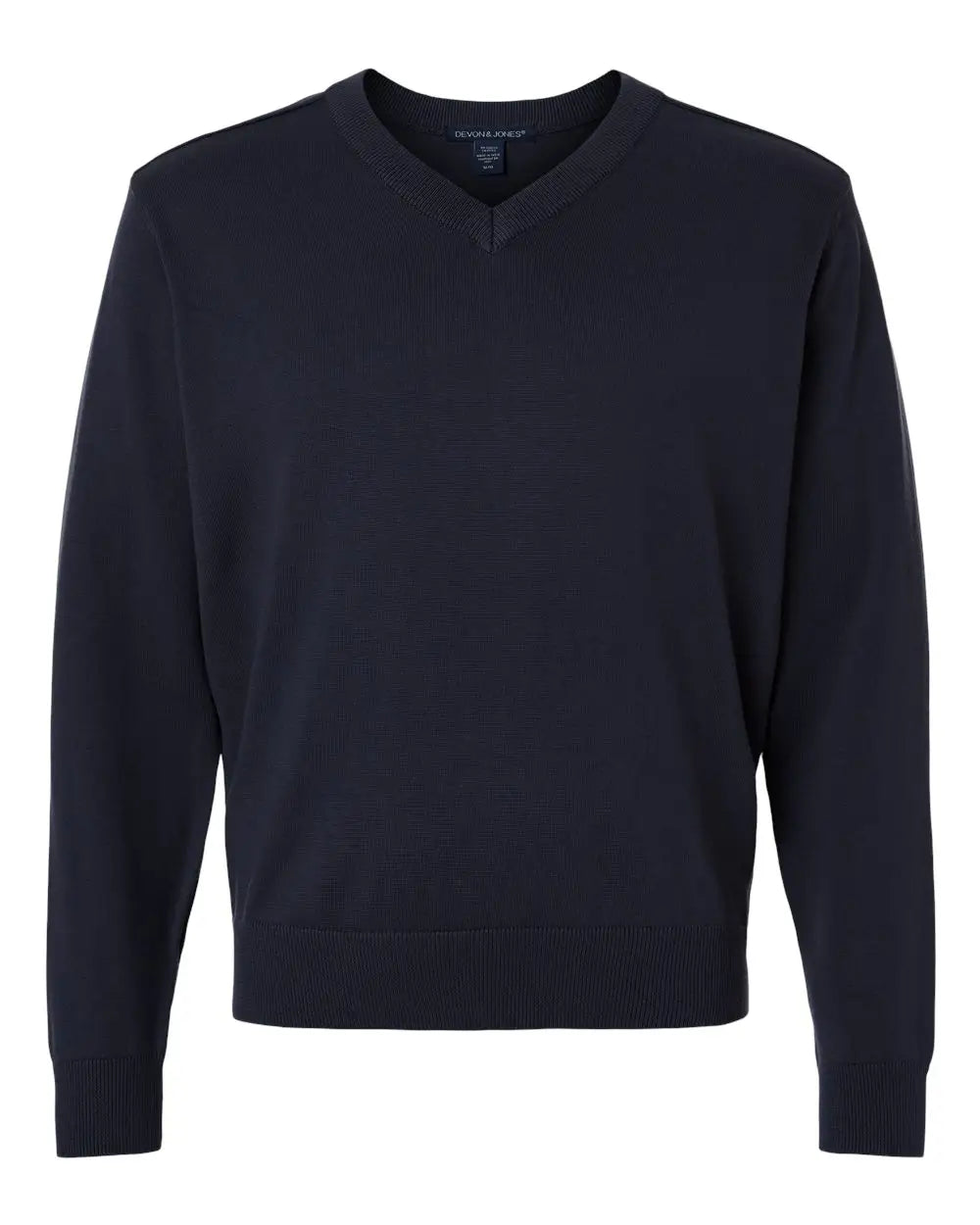 Devon & Jones Dg445 Men’s New Classic V-neck Sweater - Navy