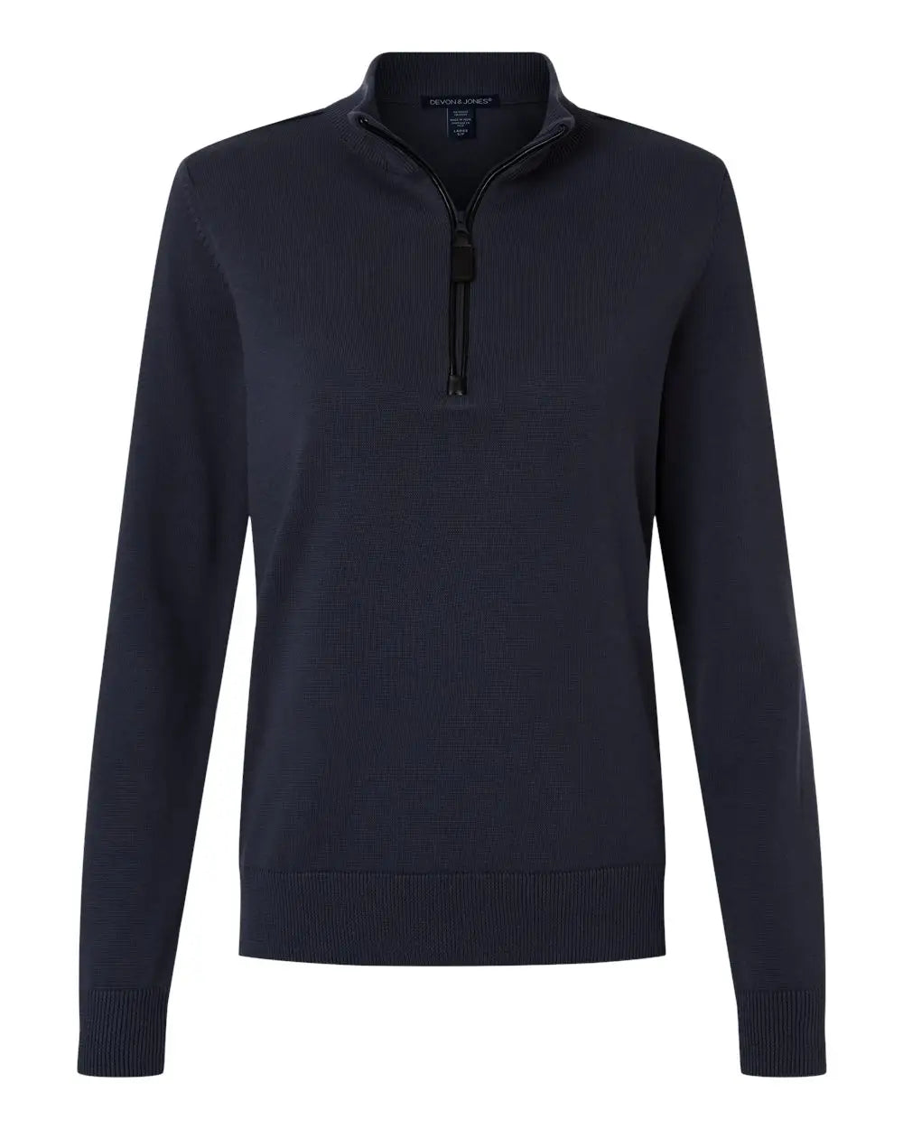 Devon & Jones Dg446w Women's New Classic Quarter-zip Sweater - Navy - Ladies Xs