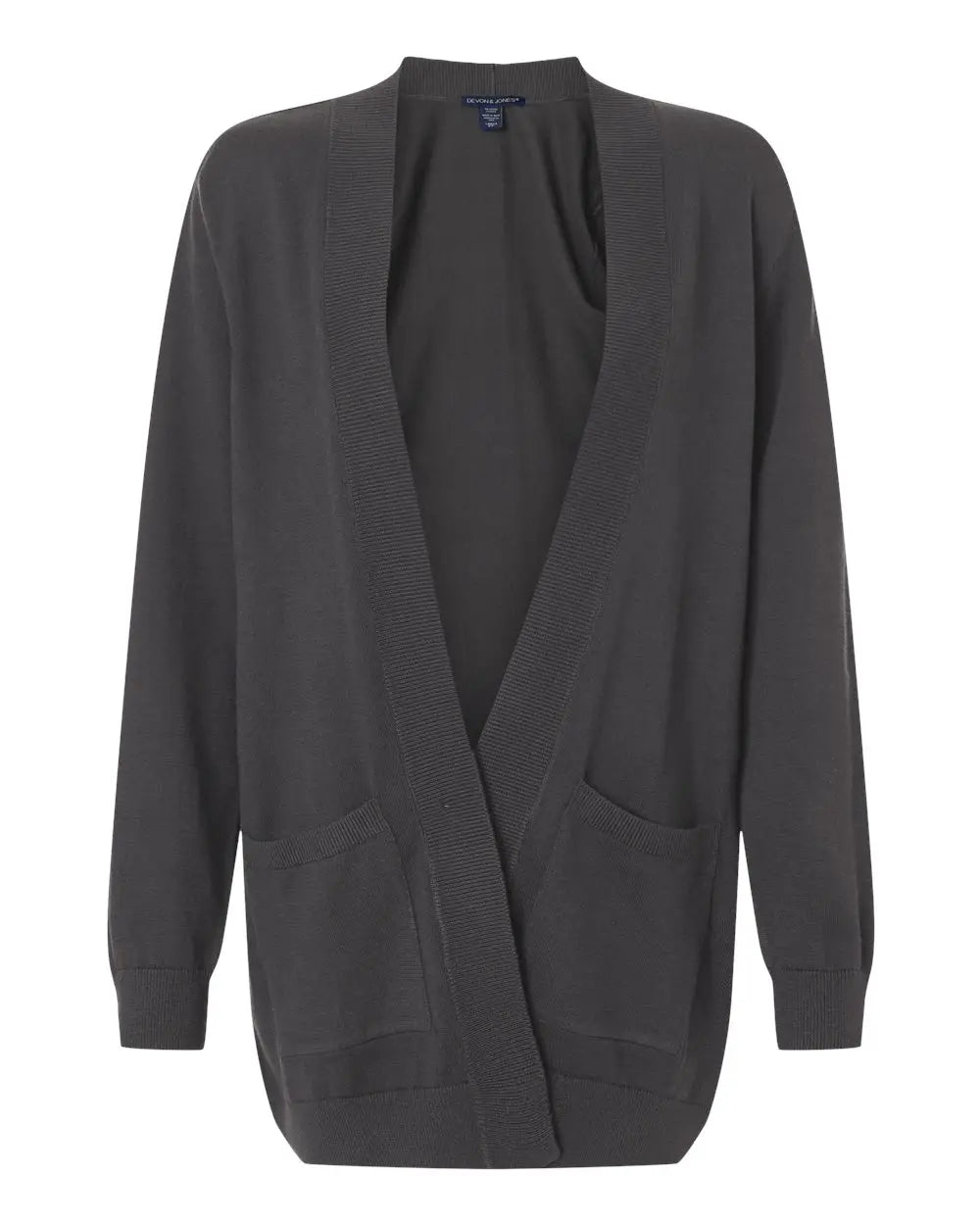 Devon & Jones Dg447w Women's New Classic Open Cardigan Sweater - Graphite - Xs