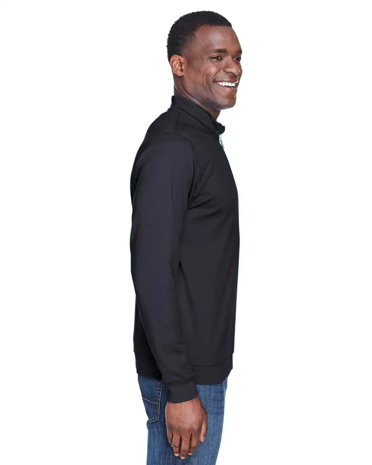 Devon & Jones Dg479 Men's Drytec20 Performance Quarter-zip - Black Gray Heather Grayraphiteh