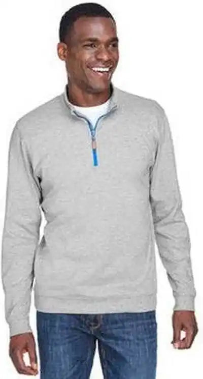Devon & Jones Dg479 Men’s Drytec20 Performance Quarter-zip - g Heather Gray f Bl