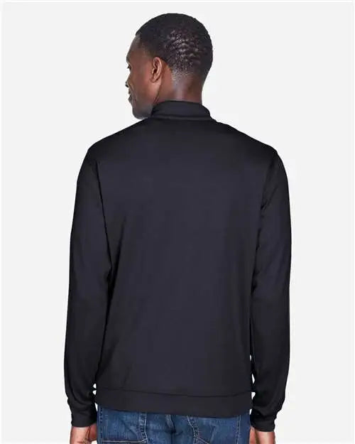 Devon & Jones Dg479 Men’s Drytec20â„¢ Performance Quarter-zip Pullover - Black Grey Heather Graphite