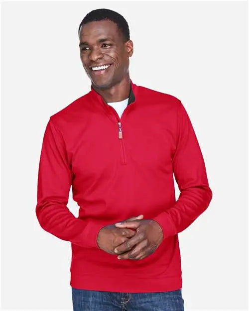 Devon & Jones Dg479 Men’s Drytec20â„¢ Performance Quarter-zip Pullover - Red Navy