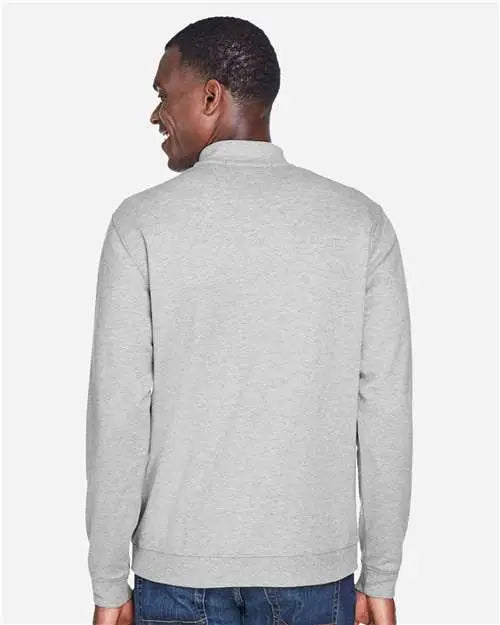Devon & Jones Dg479 Men’s Drytec20â„¢ Performance Quarter-zip Pullover - Grey Heather h French Blue