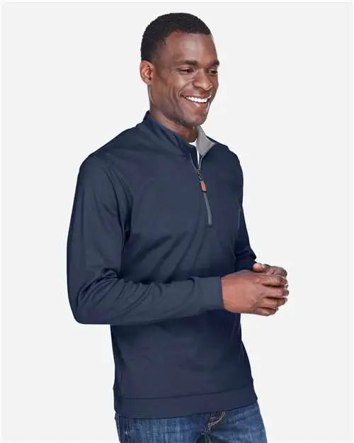 Devon & Jones Dg479 Men’s Drytec20â„¢ Performance Quarter-zip Pullover - Navy Grey Heather Graphite