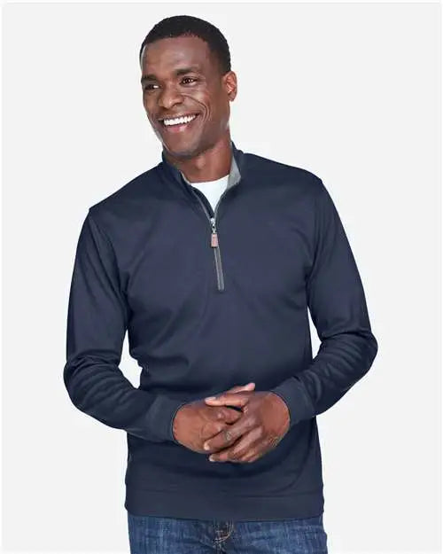 Devon & Jones Dg479 Men’s Drytec20â„¢ Performance Quarter-zip Pullover - Navy Grey Heather Graphite
