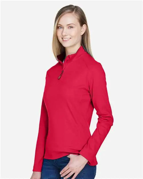Devon & Jones Dg479w Women’s Drytec20â„¢ Performance Quarter-zip Pullover - Red Navy