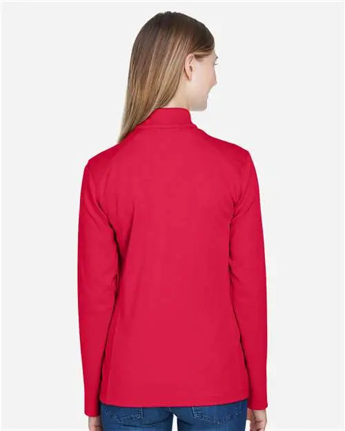 Devon & Jones Dg479w Women’s Drytec20â„¢ Performance Quarter-zip Pullover - Red Navy