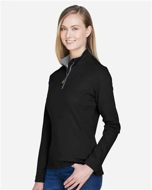 Devon & Jones Dg479w Women’s Drytec20â„¢ Performance Quarter-zip Pullover - Black Grey Heather Graphite