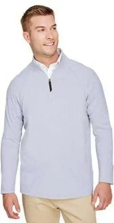 Devon & Jones Dg480 Crownlux Performance Men’s Clubhouse Micro-stripe Quarter-zip - Navy