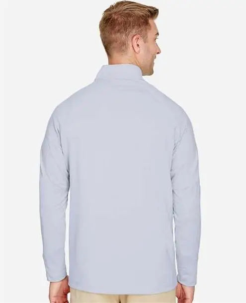 Devon & Jones Dg480 Men’s Crownlux Performanceâ Clubhouse Micro-stripe Quarter-zip Pullover - Navy