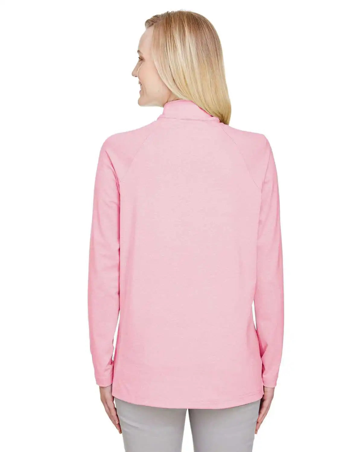 Devon &amp; Jones Dg480w Crownlux Performance Ladies’ Clubhouse Micro-stripe Quarter-zip - Red