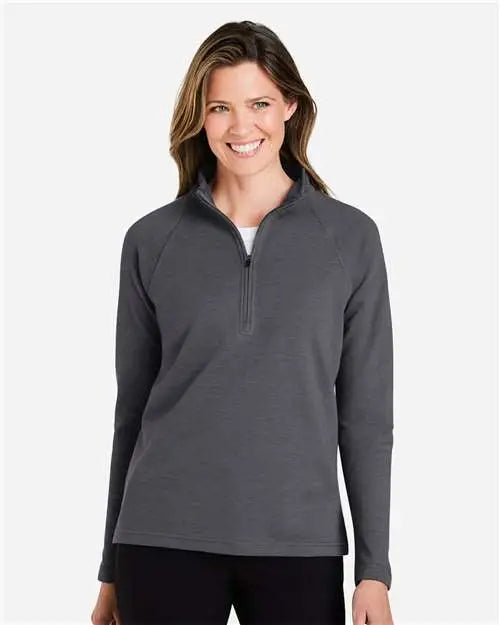 Devon & Jones Dg481wz Women’s New Classicsâ Charleston Quarter-zip Pullover - Black Melange