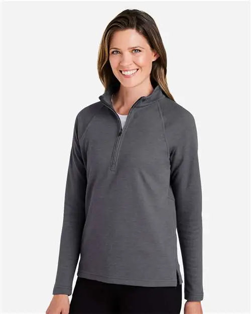 Devon & Jones Dg481wz Women’s New Classicsâ Charleston Quarter-zip Pullover - Black Melange