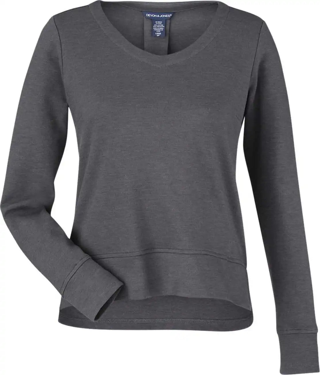 Devon &amp; Jones Dg482w Ladies’ New Classics Charleston Pullover - Black Melange