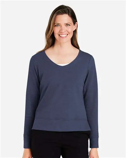Devon & Jones Dg482w Women's New ClassicsÂ® Charleston Pullover - Navy Melange