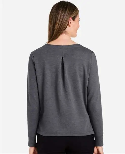 Devon & Jones Dg482w Women’s New Classicsâ Charleston Pullover - Black Melange