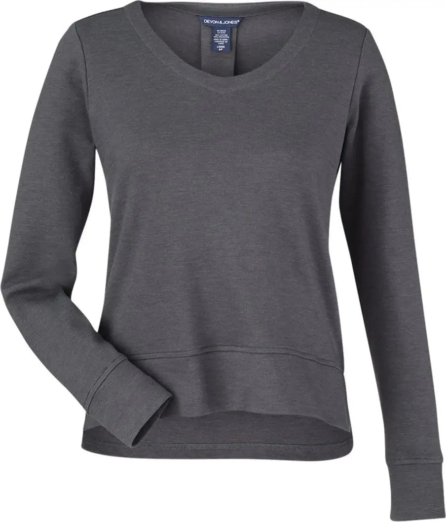 Devon & Jones Dg482w Women’s New Classicsâ Charleston Pullover - Black Melange